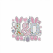 Cute L&D Labor and Delivery Nurse Easter Bunny Egg シール (正面)