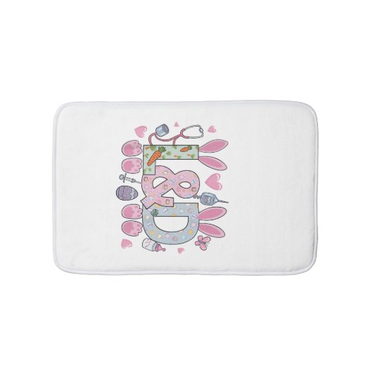 Cute L&D Labor and Delivery Nurse Easter Bunny Egg バスマット (正面)