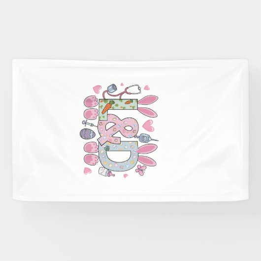 Cute L&D Labor and Delivery Nurse Easter Bunny Egg 横断幕 (横)