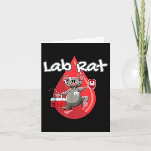 Cute Lab Rat Blood Bank Medical Technologist Scen カード (正面)