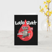 Cute Lab Rat Blood Bank Medical Technologist Scen カード (黄色い花)