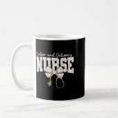 Cute Labor And Delivery Nurse Stethoscope Coquette コーヒーマグカップ (左)