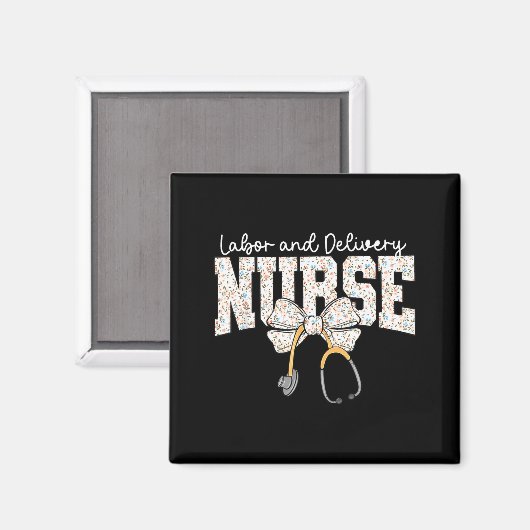 Cute Labor And Delivery Nurse Stethoscope Coquette マグネット (正面/裏面)