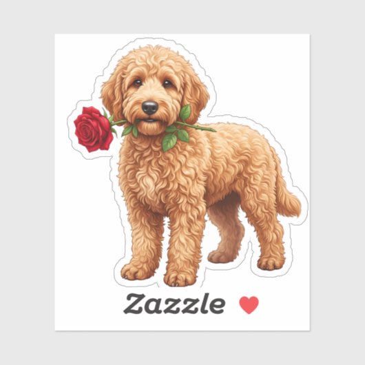 ‏Cute Labradoodle Dog シール (シート)
