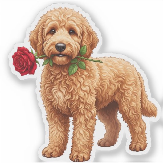 Cute Labradoodle Dog シール (正面)