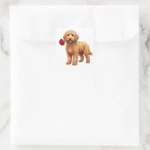 ‏Cute Labradoodle Dog スクエアシール (バッグ)