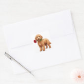 ‏Cute Labradoodle Dog スクエアシール (封筒)