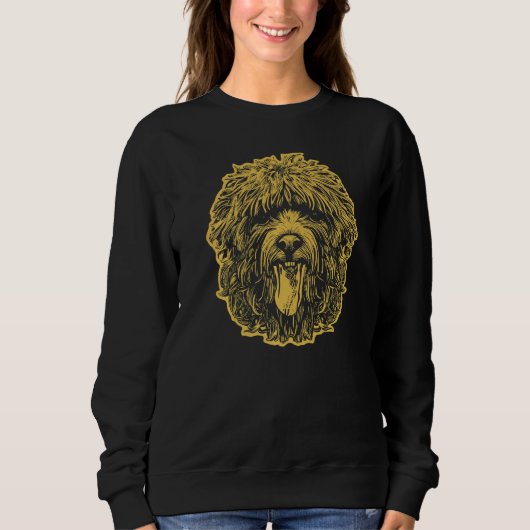 Cute Labradoodle With Tongue Sticking Out Goldendo スウェットシャツ (正面)