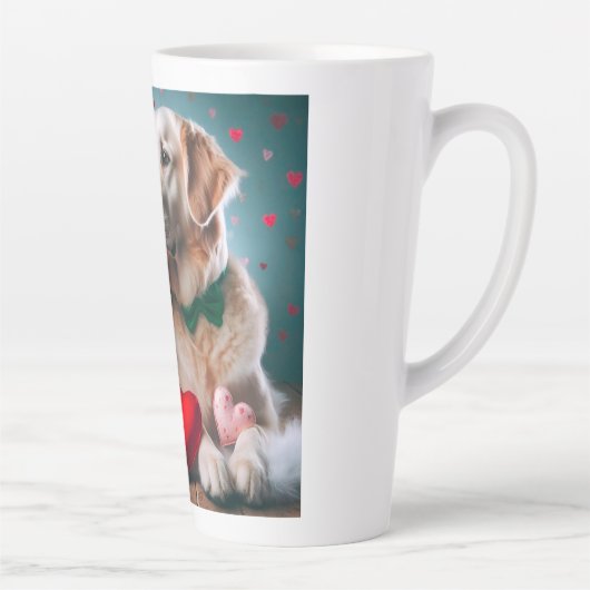 Cute labrador couple valentine's day カフェラテマグ (右)