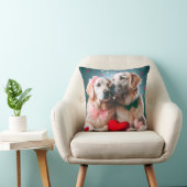 Cute labrador couple valentine's day クッション (椅子)