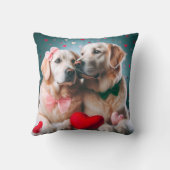 Cute labrador couple valentine's day クッション (裏面)