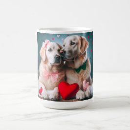 Cute labrador couple valentine's day コーヒーマグカップ