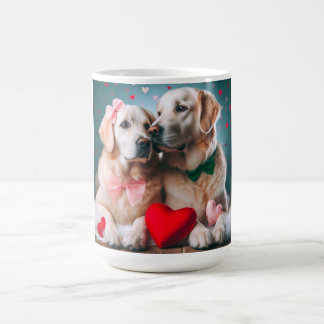 Cute labrador couple valentine's day コーヒーマグカップ