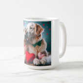Cute labrador couple valentine's day コーヒーマグカップ (正面右)