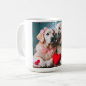 Cute labrador couple valentine's day コーヒーマグカップ (正面左)