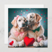 Cute labrador couple valentine's day シーズンカード (正面/裏面)