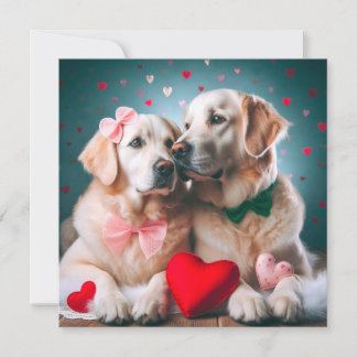 Cute labrador couple valentine's day シーズンカード