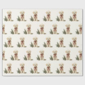 Cute Labrador Dog Red Bow Christmas Wrapping Paper ラッピングペーパー (フラット)