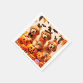 Cute labrador puppies halloween スタンダードカクテルナプキン (角)
