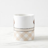 Cute Labrador Puppy Best Dog Mom Beige Gingham コーヒーマグカップ (中央)