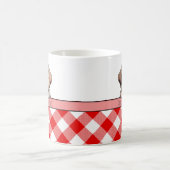 Cute Labrador Puppy Best Dog Mom Red Gingham コーヒーマグカップ (中央)