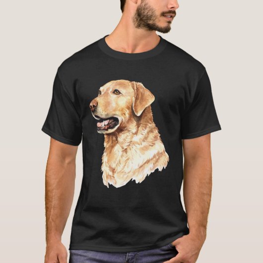 Cute Labrador Retriever Dog Portrait Lab  Owner Mo Tシャツ (正面)