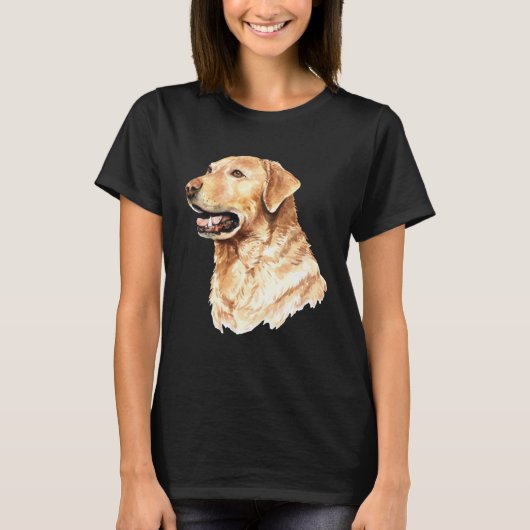 Cute Labrador Retriever Dog Portrait Lab  Owner Mo Tシャツ (正面)