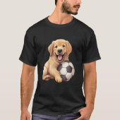Cute Labrador Retriever Dog with a Soccer Ball Foo Tシャツ (正面)