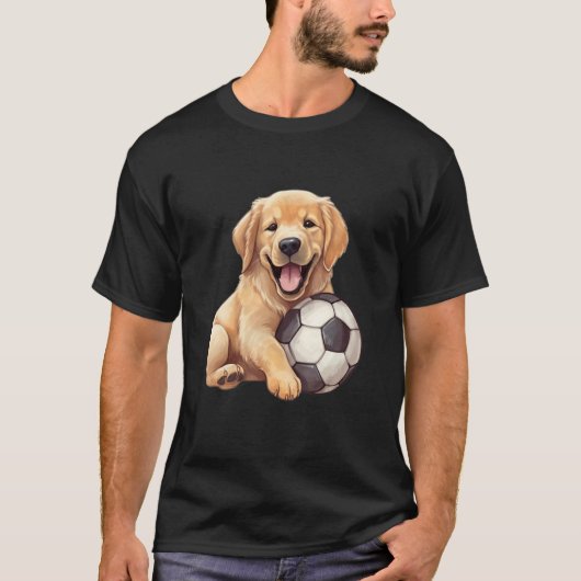 Cute Labrador Retriever Dog with a Soccer Ball Foo Tシャツ (正面)