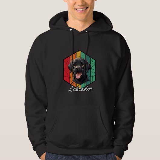 Cute Labrador Retriever Retro Vintage Design パーカ (正面)