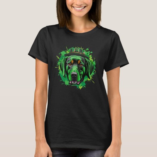 Cute Labrador Retriever st Patrick s Day Tシャツ (正面)