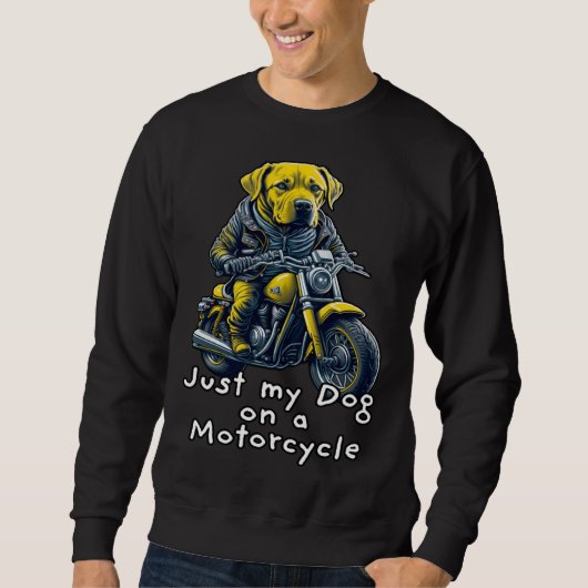 Cute Labrador ride on a motorcycle Christmas スウェットシャツ (正面)
