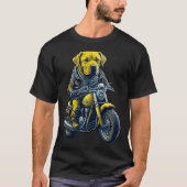 Cute Labrador ride on a motorcycle  Christmas Tシャツ (正面)