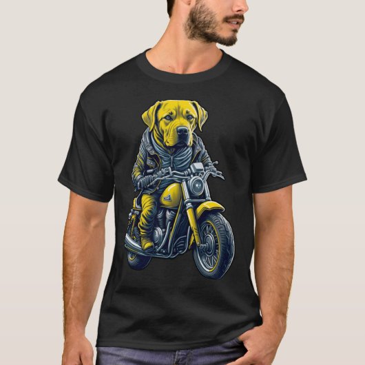 Cute Labrador ride on a motorcycle  Christmas Tシャツ (正面)