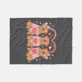 Cute Labrador Valentines Heart Dog Lover Men Women フリースブランケット (正面(横))