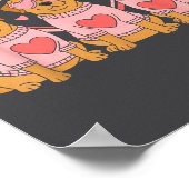 Cute Labrador Valentines Heart Dog Lover Men Women ポスター (角)