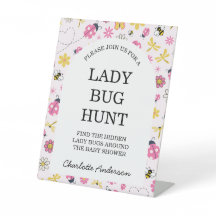 Cute Lady Bug Pink Girl Baby Shower