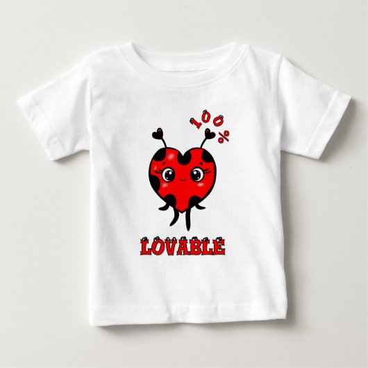 Cute ladybug  ベビーTシャツ (正面)
