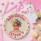 Cute Ladybug 1st Birthday | Bug Theme Party ペーパープレート (パーティー)