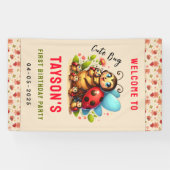 Cute Ladybug 1st Birthday | Bug Theme Party 横断幕 (横)