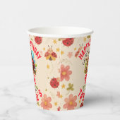 Cute Ladybug 1st Birthday | Bug Theme Party 紙コップ (右)