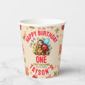 Cute Ladybug 1st Birthday | Bug Theme Party 紙コップ (正面)