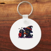 Cute Ladybug and Black Cat Halloween Classic T-Shi キーホルダー (正面)