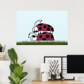 Cute Ladybug Artがあなたを私のロックと名付けた ポスター (ホームオフィス)
