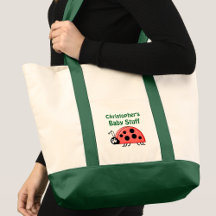 Cute ladybug baby stuff name black green