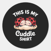 Cute Ladybug Couple This Is My Cuddle  ラウンドシール (正面)