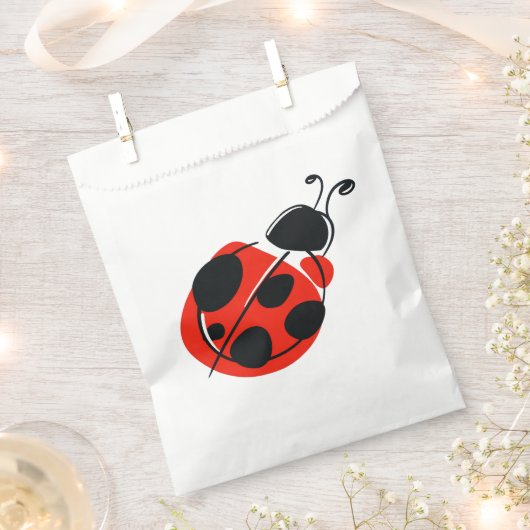 Cute Ladybug Favour Bag フェイバーバッグ (クリップ留めされた状態)