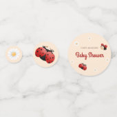 Cute Ladybug Flowers Baby Shower Table コンフェッティ (裏面)