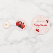 Cute Ladybug Flowers Baby Shower Table コンフェッティ (正面)