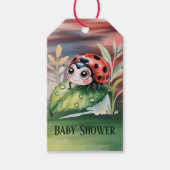 Cute Ladybug Girl Baby Shower  ギフトタグ (正面)